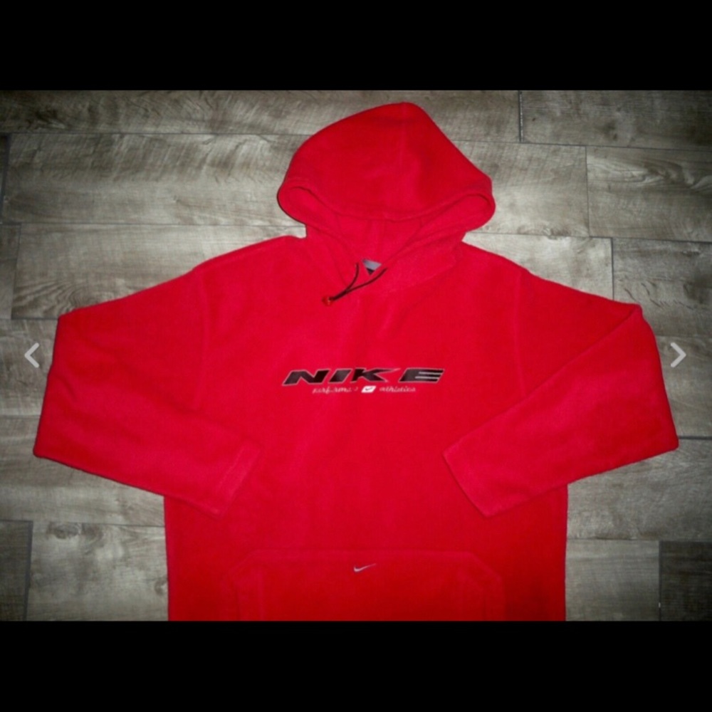 Vintage Nike Center Check Swoosh Pullover Hoodie Sweatshirt Jumper Size Medium - Picture 4 of 11